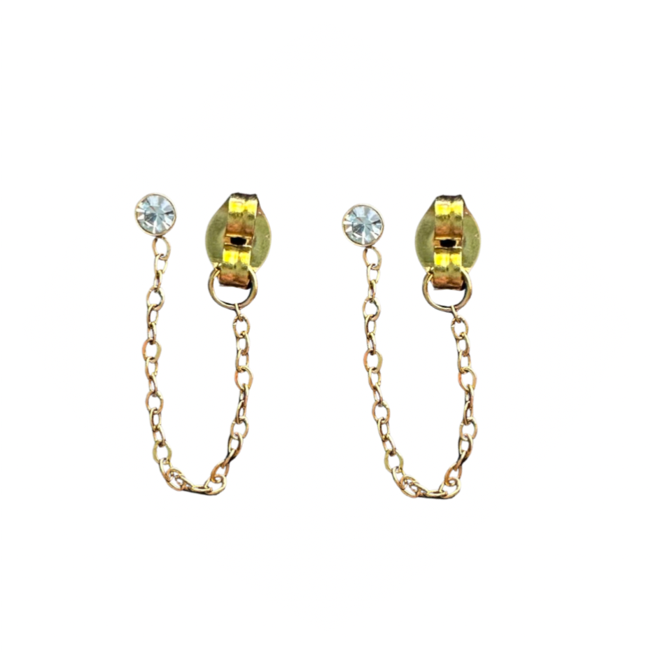 DRIP JEWELRY EARRINGS Chain Sparkle Studs