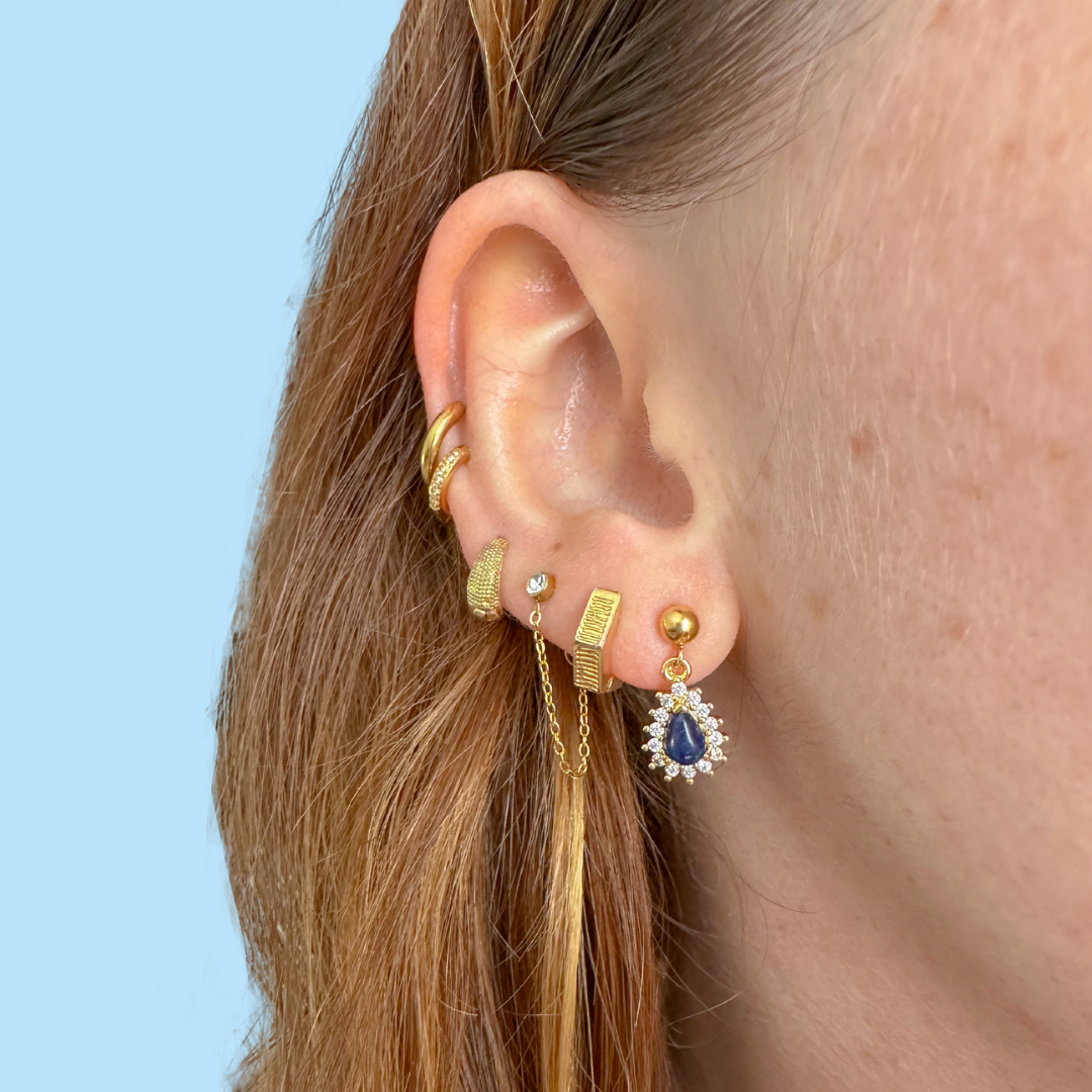 DRIP JEWELRY EARRINGS Lapis Drop