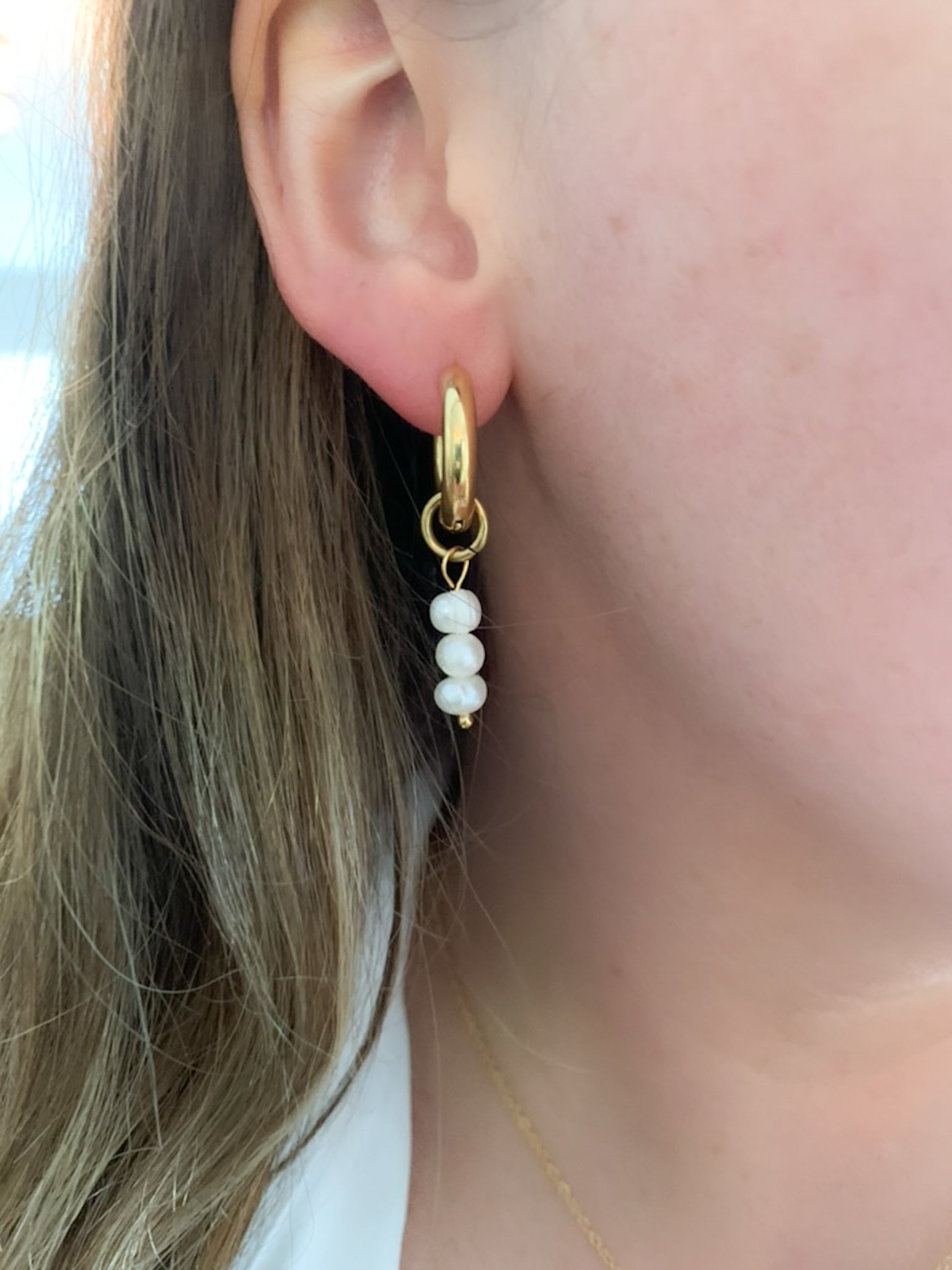 DRIP JEWELRY Earrings Mix not Match Pearl Hoops