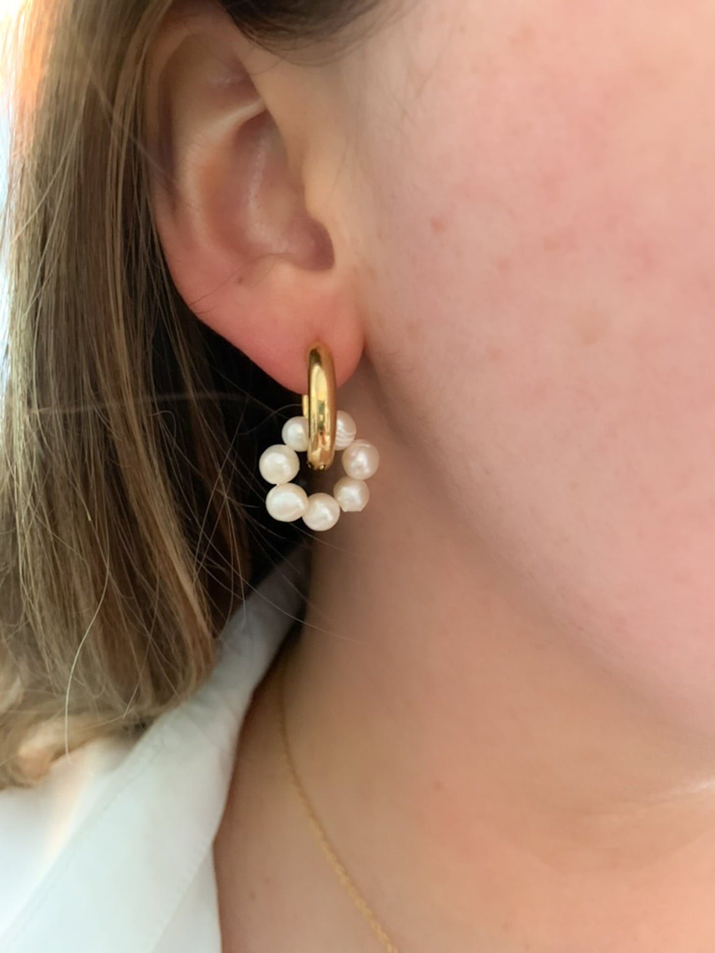 DRIP JEWELRY Earrings Mix not Match Pearl Hoops