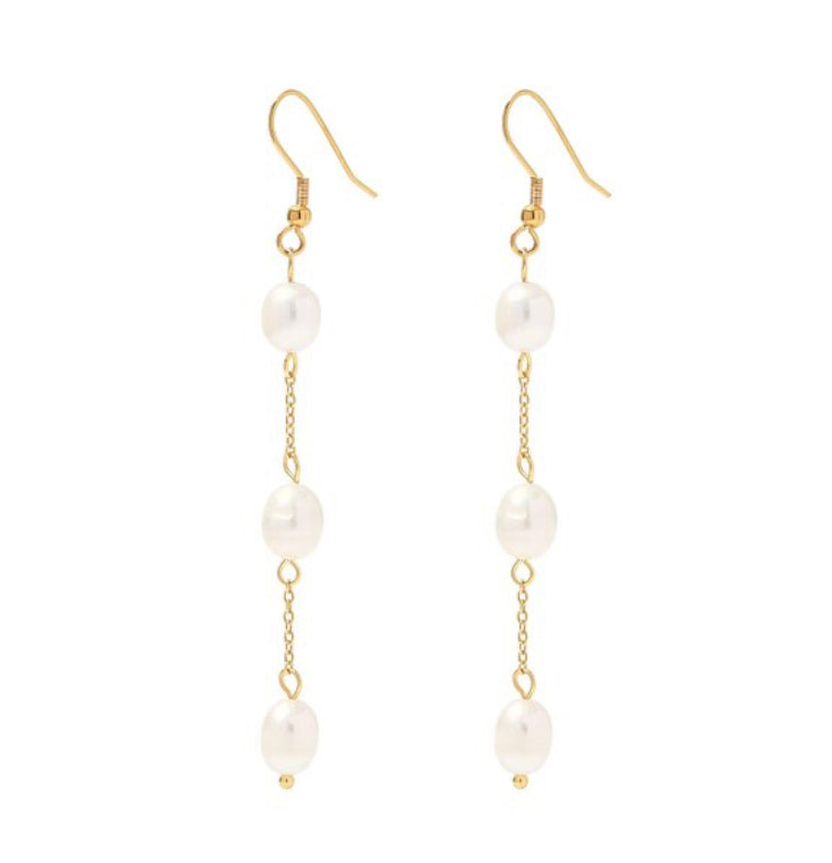 DRIP JEWELRY Earrings Triple Pearl Drop 2.0