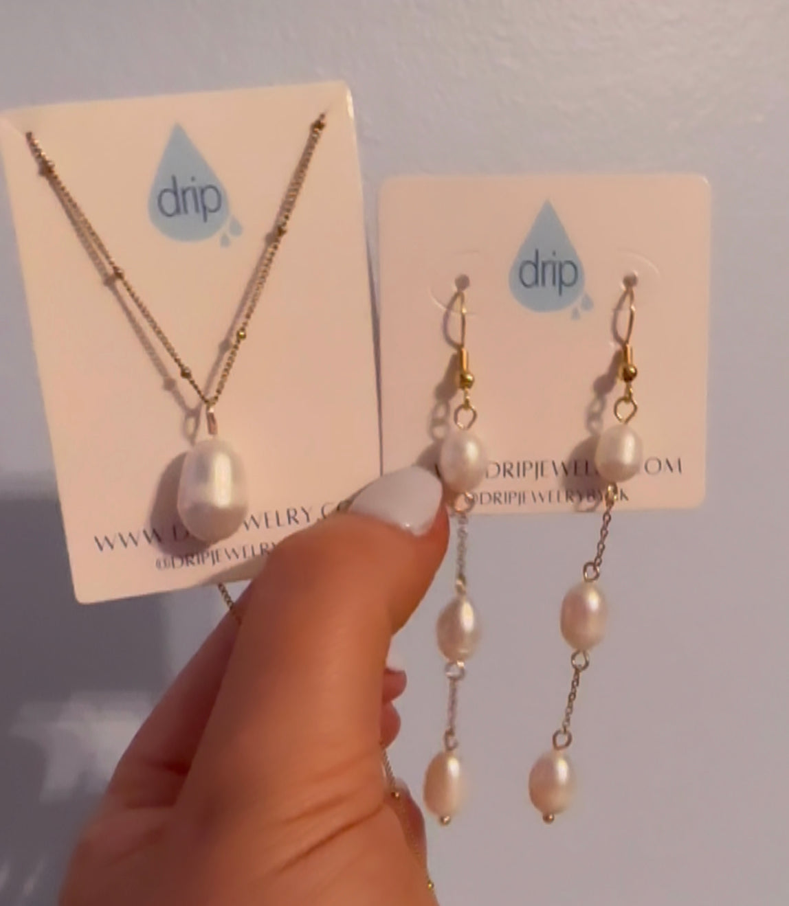 DRIP JEWELRY Earrings Triple Pearl Drop 2.0