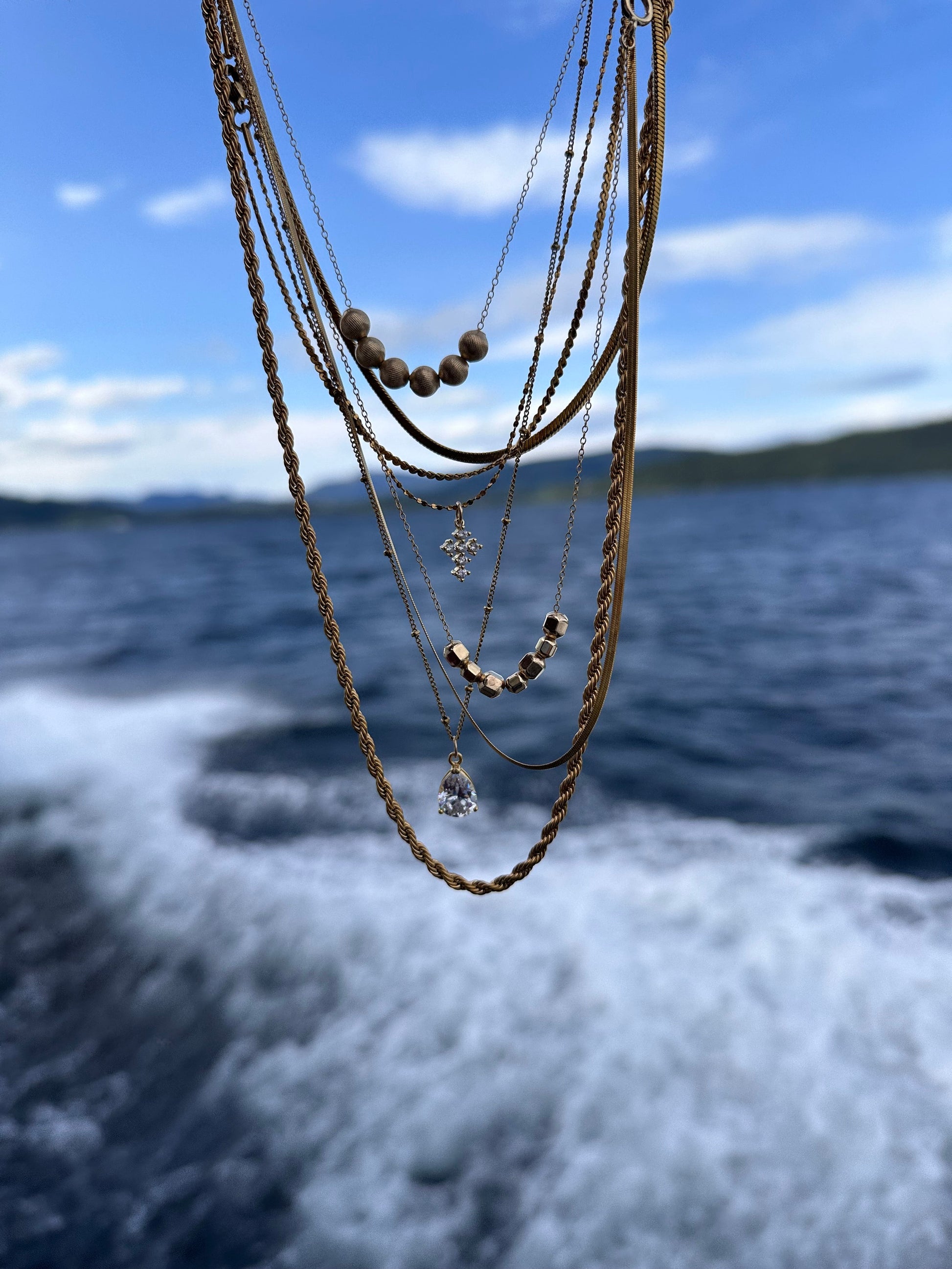 DRIP JEWELRY NECKLACES Gold-Filled Fidget Necklaces