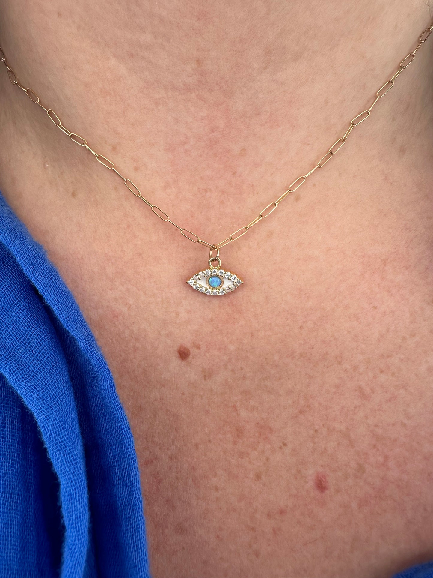 DRIP JEWELRY Opal Evil Eye Necklace